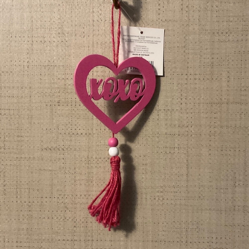 Pink Heart XO Holiday Ornament